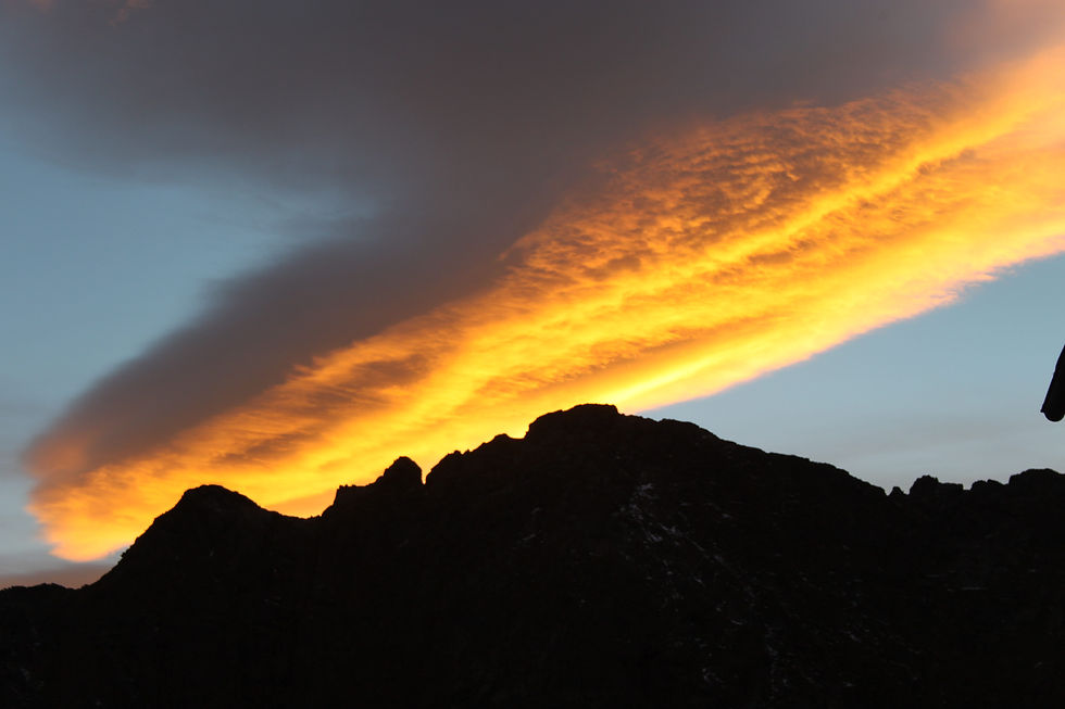 Abendliche Wolkenspiele auf der Wangenitzseehütte